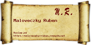 Maloveczky Ruben névjegykártya